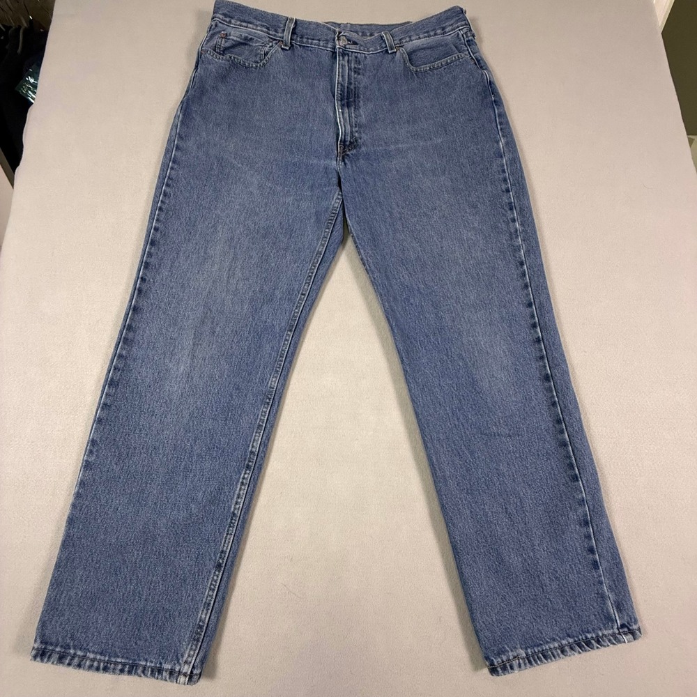 Levis 505 Regular Fit Jeans Mens 40x30 Blue‎ Medium Wash Straight Leg Denim